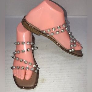 Steve Madden Skyler-P Studded Pearl Sandals Sz 6.5 Unworn New No Box